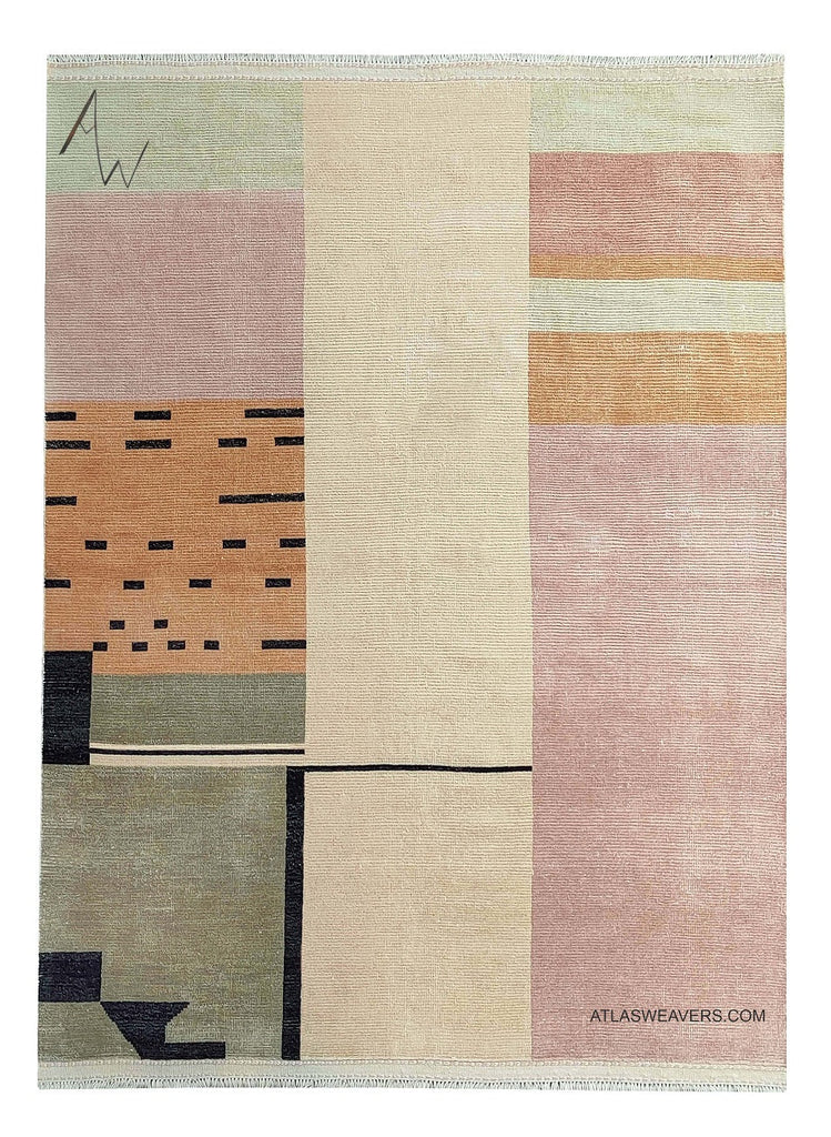 Modern Moroccan Rug - Low weave pile - V37