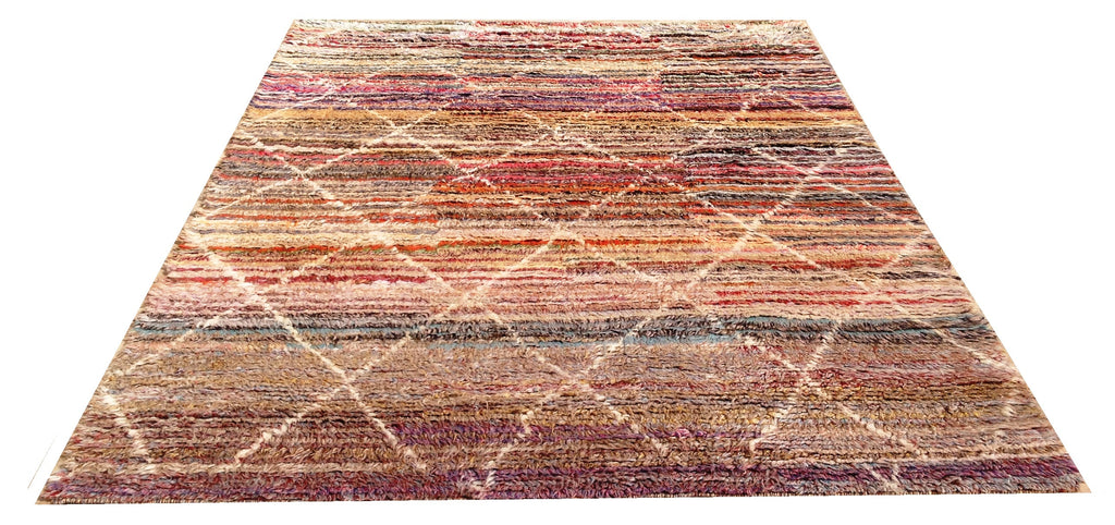 Genuine Hand Knotted Shaggy Moroccan Azilal Rug - A76