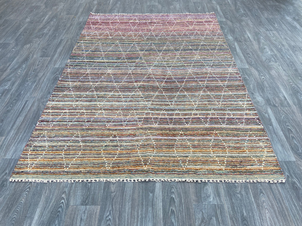 Colorful Azrou rug low pile weave - AW83